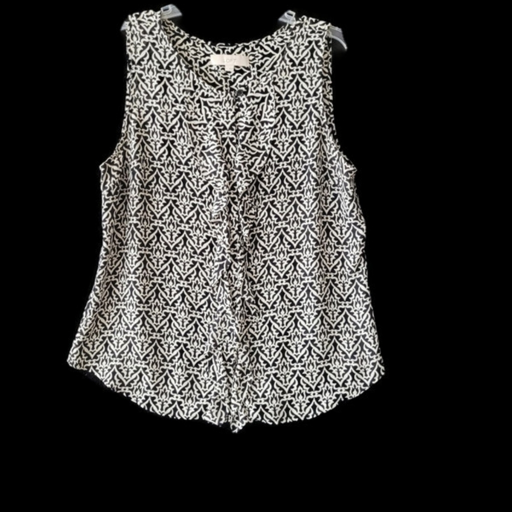Ann Taylor Loft Sleeveless career work office blouse size L